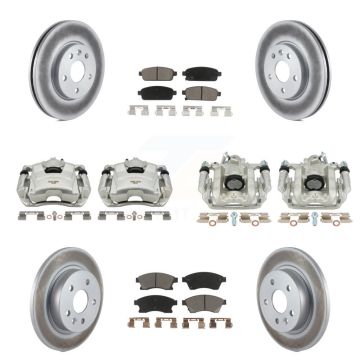 Front Rear Brake Caliper Coat Rotor & Ceramic Pad Kit (10Pc) For Chevrolet Cruze Limited KCG-100816C