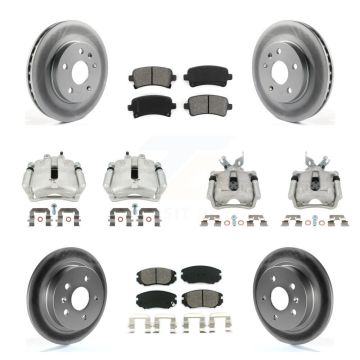 Front Rear Brake Caliper Coat Rotors & Semi-Metallic Pad Kit (10Pc) For Chevrolet Malibu KCG-100816S