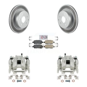 Rear Disc Brake Caliper Coated Rotors And Ceramic Pads Kit For 2008-2012 INFINITI EX35 KCG-100817N