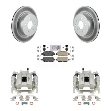 Rear Disc Brake Caliper Coated Rotors And Ceramic Pads Kit For 2008-2012 INFINITI EX35 KCG-100818N