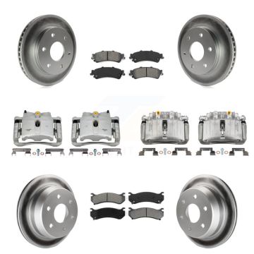 Front Rear Brake Caliper Coat Rotor Semi-Metallic Pad Kit (10Pc) For Chevrolet Silverado KCG-100818S