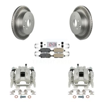 Rear Disc Brake Caliper Coated Rotors And Ceramic Pads Kit For 2009-2012 INFINITI FX35 KCG-100820N