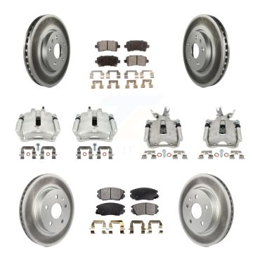 Front Rear Brake Caliper Coat Rotors Ceramic Pad Kit (10Pc) For Chevrolet Malibu Limited KCG-100820T
