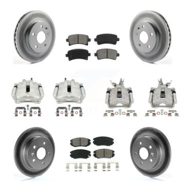 Front Rear Brake Caliper Coat Rotors & Semi-Metallic Pad Kit (10Pc) For Chevrolet Malibu KCG-100821S