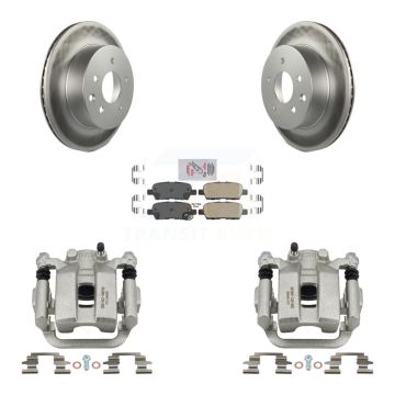 Rear Disc Brake Caliper Coated Rotors And Ceramic Pads Kit For INFINITI G35 KCG-100825N