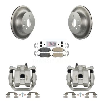 Rear Disc Brake Caliper Coated Rotors And Ceramic Pads Kit For INFINITI G35 KCG-100826N