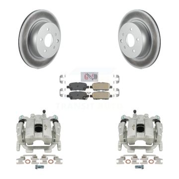 Rear Brake Caliper Coat Rotor Ceramic Pad Kit For INFINITI G37 QX50 Nissan 370Z EX37 G25 KCG-100829N