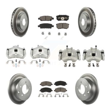 Front Rear Brake Caliper Coat Rotors Ceramic Pad Kit (10Pc) For Jeep Patriot Compass 200 KCG-100830C