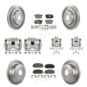 Front Rear Disc Brake Caliper Coat Rotors Ceramic Pad Kit (10Pc) For 2016-2018 Acura RDX KCG-100831T