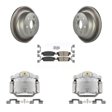 Rear Brake Caliper Coat Rotor Ceramic Pad Kit For GMC Chevrolet Sierra 1500 Silverado XL KCG-100833N