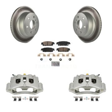Rear Disc Brake Caliper Coated Rotors And Ceramic Pads Kit For Chevrolet Suburban HD KCG-100834N