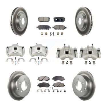 Front Rear Brake Caliper Coat Rotors Ceramic Pad Kit (10Pc) For Jeep Patriot Compass 200 KCG-100834T