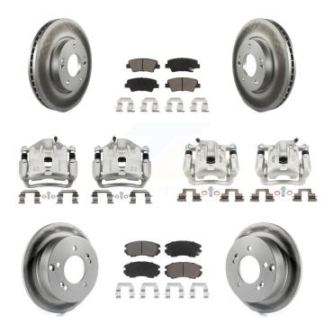 Front Rear Brake Caliper Coat Rotor Ceramic Pad Kit (10Pc) For 09-10 Hyundai Sonata 2.4L KCG-100835C