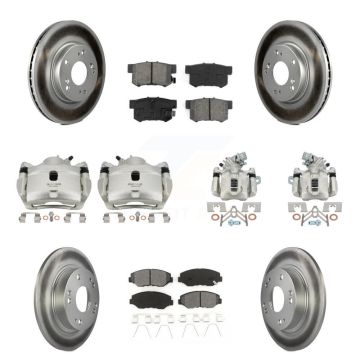 Front Rear Brake Caliper Coat Rotor Semi-Metallic Pad Kit (10Pc) For 2013 Acura ILX 2.0L KCG-100836S