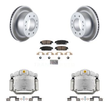 Rear Disc Brake Caliper Coated Rotors And Ceramic Pads Kit For Chevrolet Suburban KCG-100837N
