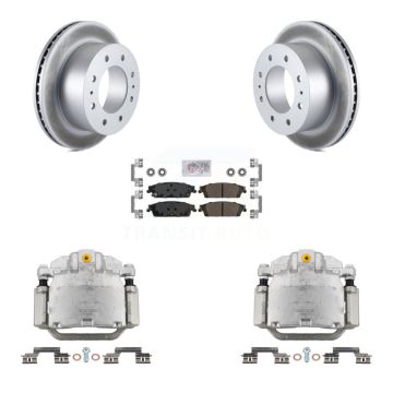 Rear Disc Brake Caliper Coated Rotors And Semi-Metallic Pads Kit For Chevrolet Suburban KCG-100838N