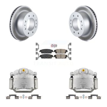 Rear Disc Brake Caliper Coated Rotors And Ceramic Pads Kit For Chevrolet Suburban KCG-100839N