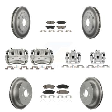Front Rear Brake Caliper Coat Rotors & Ceramic Pad Kit (10Pc) For Nissan Frontier Suzuki KCG-100841C