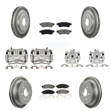 Front Rear Brake Caliper Coat Rotor And Semi-Metallic Pad Kit (10Pc) For Nissan Frontier KCG-100842S