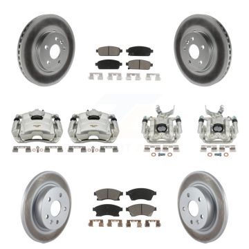 Front Rear Brake Caliper Coat Rotors Ceramic Pad Kit (10Pc) For 13-14 Chevrolet Sonic RS KCG-100844C