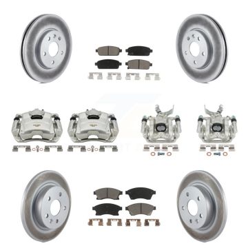 Front Rear Disc Brake Caliper Coat Rotors And Ceramic Pad Kit (10Pc) For Chevrolet Sonic KCG-100846C