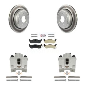 Rear Disc Brake Caliper Coated Rotor And Semi-Metallic Pad Kit For 2010-2011 Ford Ranger KCG-100846N