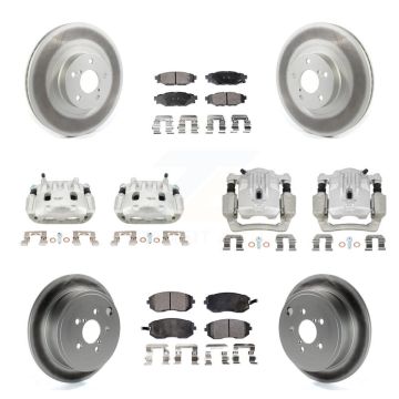 Front Rear Brake Caliper Coat Rotor And Ceramic Pad Kit (10Pc) For Subaru Outback Legacy KCG-100849T