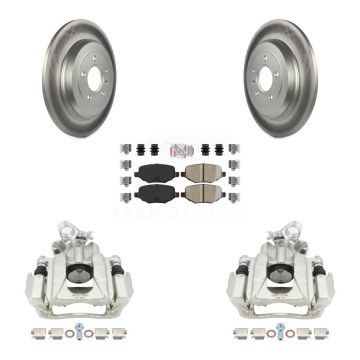 Rear Brake Caliper Coat Rotors Ceramic Pad Kit For Ford Explorer Flex Taurus Lincoln MKT KCG-100850N
