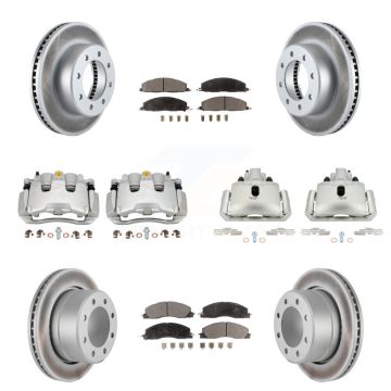 Front Rear Disc Brake Caliper Coated Rotor And Semi-Metallic Pad Kit (10Pc) For Ram 1500 KCG-100850P