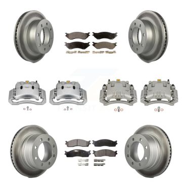 Front Rear Brake Caliper Coat Rotor Semi-Metallic Pad Kit (10Pc) For Dodge Ram 3500 2500 KCG-100853P