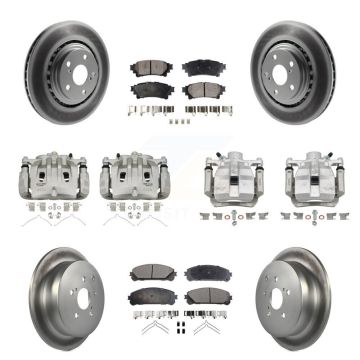 Front Rear Disc Brake Caliper Coat Rotor & Ceramic Pad Kit (10Pc) For Lexus RX350 RX450h KCG-100855T