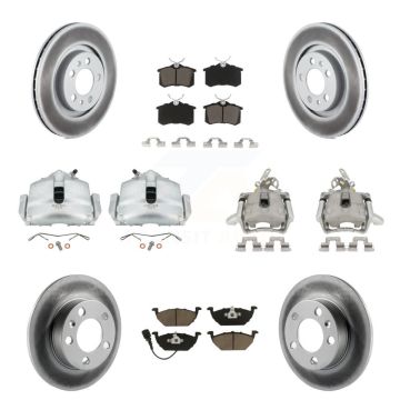 Front Rear Brake Caliper Coat Rotors Ceramic Pad Kit (10Pc) For 06 Volkswagen Jetta 2.0L KCG-100856C