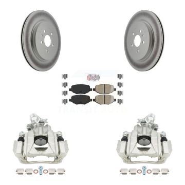 Rear Disc Brake Caliper Coated Rotors And Ceramic Pads Kit For Ford Flex Lincoln MKS KCG-100857N