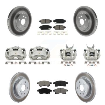 Front Rear Brake Caliper Coat Rotors Semi-Metallic Pad Kit (10Pc) For Chevrolet Sonic RS KCG-100858S