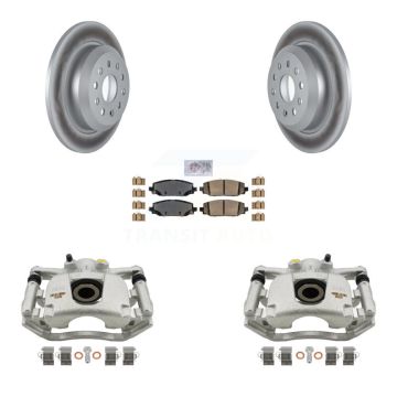 Rear Disc Brake Caliper Coat Rotor & Ceramic Pad Kit For 2018-2020 Jeep Wrangler Rubicon KCG-100861N
