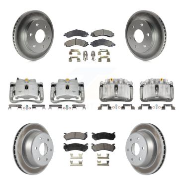 Front Rear Brake Caliper Coat Rotor Semi-Metallic Pad Kit (10Pc) For Chevrolet Silverado KCG-100864P