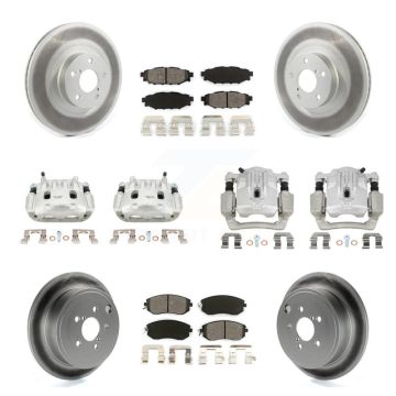 Front Rear Brake Caliper Coat Rotor Semi-Metallic Pad Kit (10Pc) For Subaru Outback 2.5L KCG-100864S
