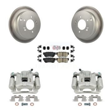 Rear Disc Brake Caliper Coated Rotors And Ceramic Pad Kit For 2001-2006 Hyundai Santa Fe KCG-100868N