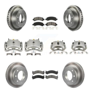 Front Rear Brake Caliper Coat Rotor & Semi-Metallic Pad Kit (10Pc) For Chevrolet Express KCG-100868S