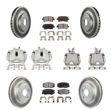 Front Rear Brake Caliper Coat Rotors & Semi-Metallic Pad Kit (10Pc) For Chevrolet Impala KCG-100869P