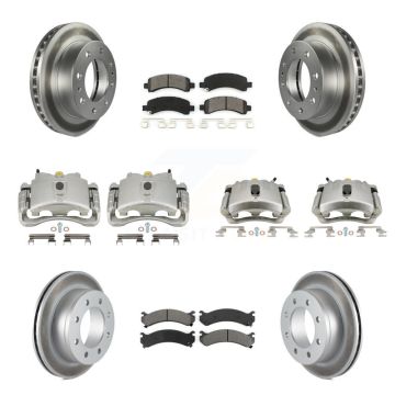 Front Rear Brake Caliper Coat Rotor And Semi-Metallic Pad Kit (10Pc) For GMC Savana 2500 KCG-100869S