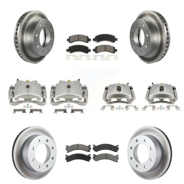 Front Rear Brake Caliper Coat Rotor & Semi-Metallic Pad Kit (10Pc) For Chevrolet Express KCG-100870S