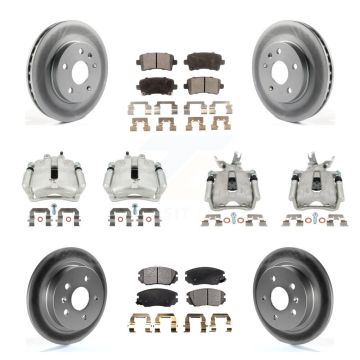 Front Rear Brake Caliper Coat Rotors & Semi-Metallic Pad Kit (10Pc) For Chevrolet Malibu KCG-100872P