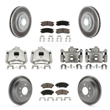 Front Rear Brake Caliper Coat Rotors & Ceramic Pad Kit (10Pc) For Chevrolet Impala Monte KCG-100874C