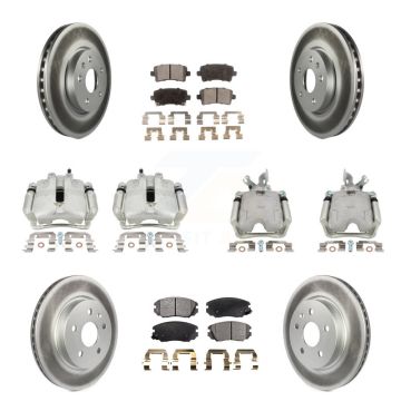 Front Rear Brake Caliper Coat Rotor And Ceramic Pad Kit (10Pc) For Buick LaCrosse Allure KCG-100875T