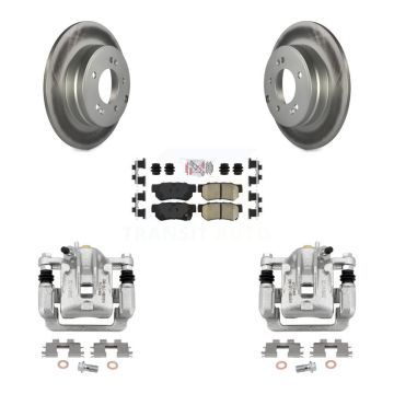Rear Disc Brake Caliper Coated Rotors And Ceramic Pads Kit For Hyundai Sonata 3.3L KCG-100876N