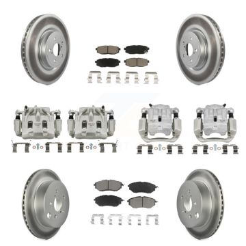Front Rear Disc Brake Caliper Coat Rotor Ceramic Pad Kit (10Pc) For Subaru Forester 2.0L KCG-100877C