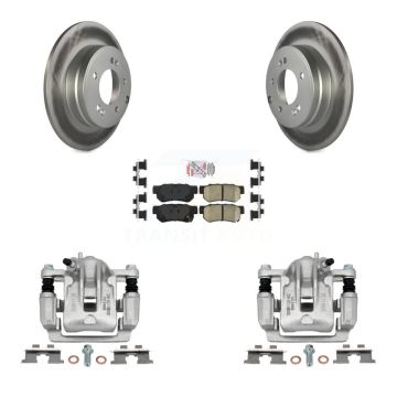 Rear Disc Brake Caliper Coat Rotor Ceramic Pad Kit For 2006 Hyundai Sonata 3.3L To 03 06 KCG-100877N