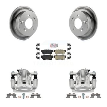 Rear Brake Caliper Coat Rotor And Ceramic Pad Kit For Hyundai Sonata Kia Optima Magentis KCG-100878N