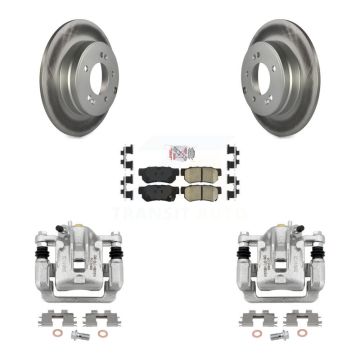 Rear Disc Brake Caliper Coated Rotors And Ceramic Pads Kit For Hyundai Sonata 3.3L KCG-100879N